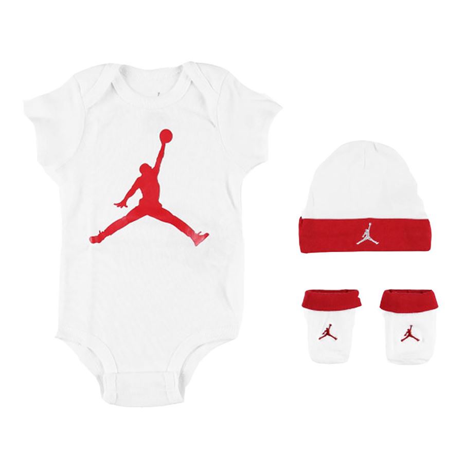 Jumpman Hat Bodysuit Bootie set 3 piece completo neonato Jordan | MJ0041RW3